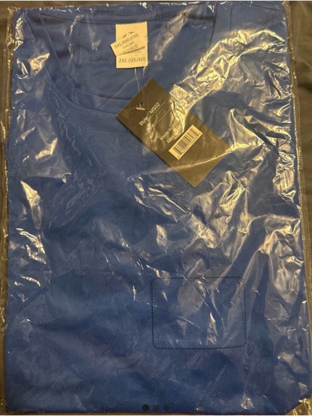 Blue Men's Pocket Crew Neck Shirt